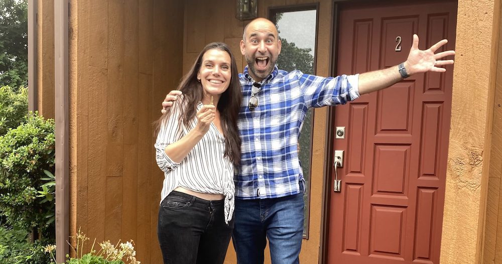 New HomeBuyers in front of house