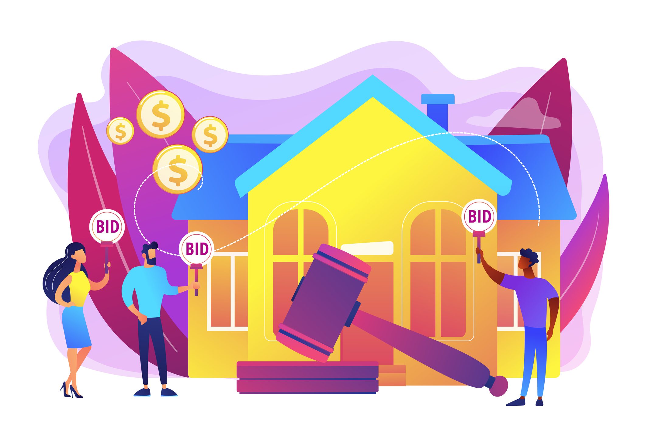Auction house concept vector illustration.