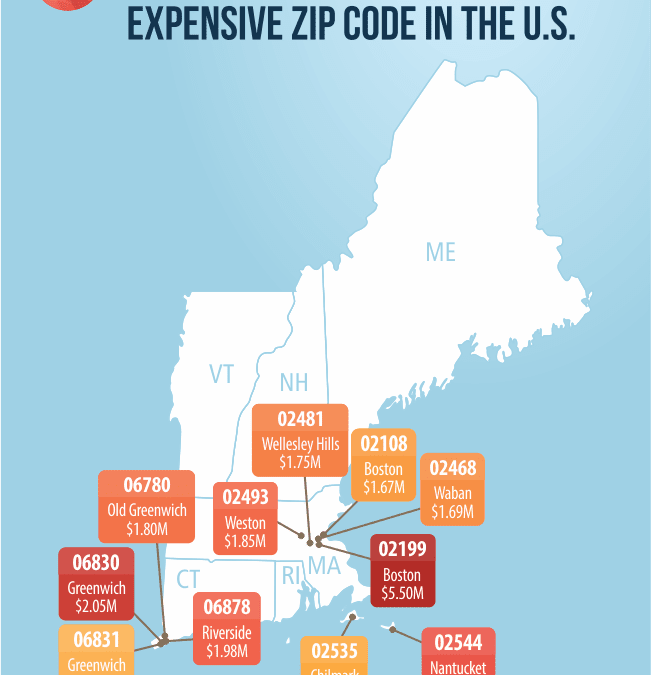 Most Expensive U.S. Zip Codes in 2021: Includes Several From #Massachusetts #Homeowners #Homebuyers